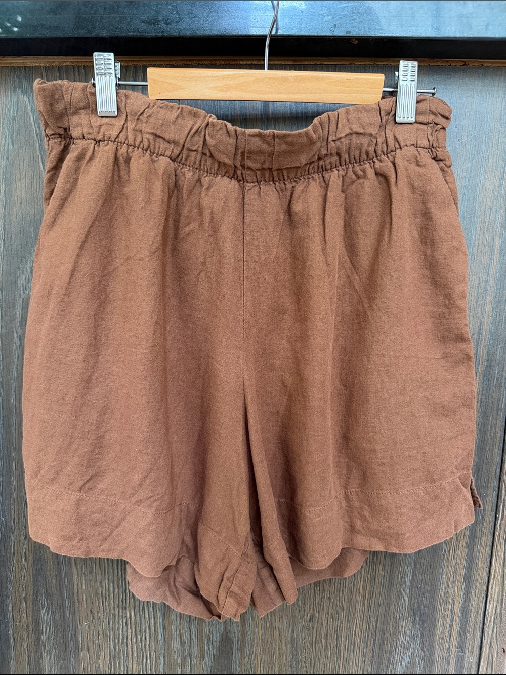 GAP High-Waist Brown Paperbag Shorts